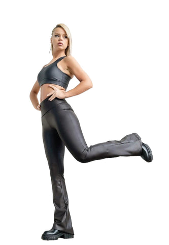 1169 - Extra hög midja läderlook leggings - Dansa med stil! 🖤✨