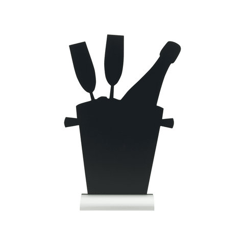 Securit®, Tischkreidetafel Aufsteller mit Aluminiumfuss, "Champagnerkübel" Form-Silhouette, 23x36cm