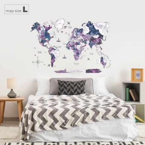 purple world map