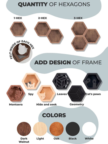 hexagon cat wall shelves