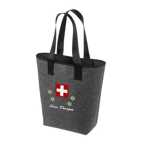 Swiss Ethno Shopping Tasche aus Kunst-Filz – 40 x 45 x 15 cm