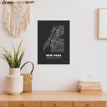 Enjoy The Wood - City Map New York - 🌆  Big Apple Wall Art! 🗽