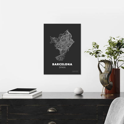 Enjoy The Wood - Carte de la ville de Barcelone - 🗺️ Décor en bois fait à la main pour la maison