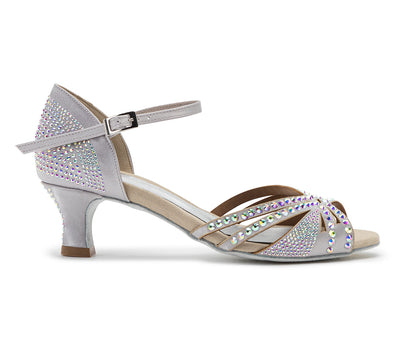 Sparkle Shine Tanzschuhe in Silber Satin