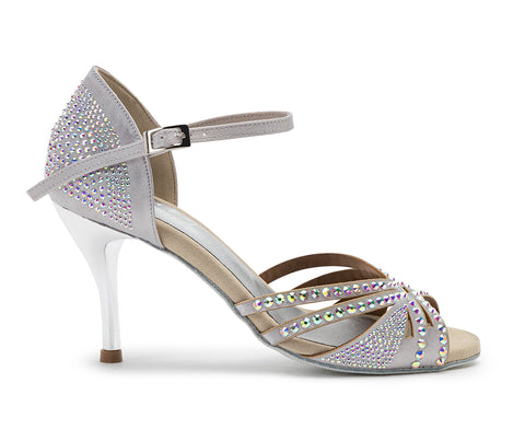 Sparkle Shine Tanzschuhe in Silber Satin