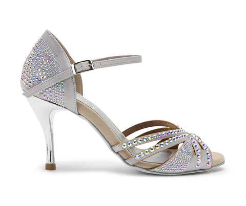 Sparkle Shine Tanzschuhe in Silber Satin