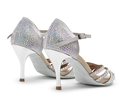 Sparkle Shine Tanzschuhe in Silber Satin
