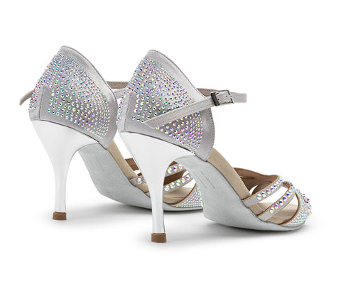 Sparkle Shine Tanzschuhe in Silber Satin