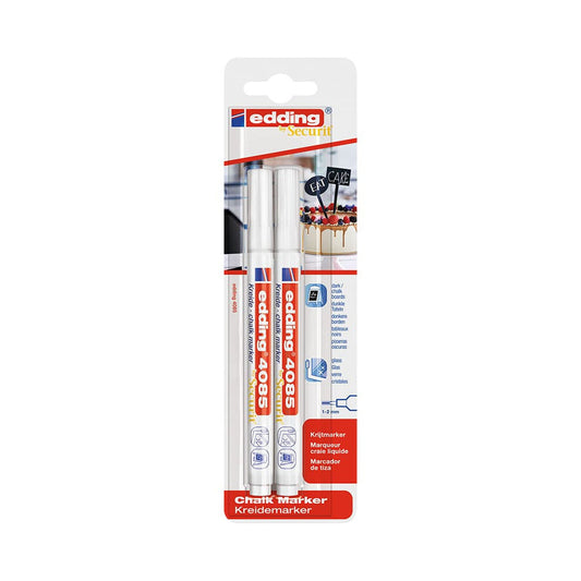 Edding® Kreidemarker 4085, 1-2mm, 2er-Set, Weiss