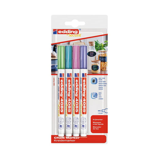 Edding® Kreidemarker 4085, 1-2mm, 4er-Set (Metallic)