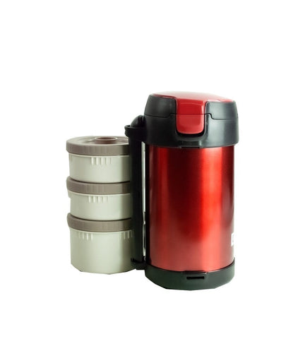 Thermo Lunchbox Edelstahl – 3 Boxen, 12h Warm & Bestecketui