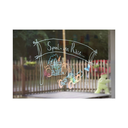 Securit® Fensterschablonen "Windoodle", Format: A2, Thema: Boy Birthday, inkl. 1 Securit® Kreidestift, 3er Set