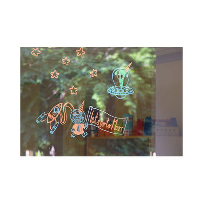 Securit® Fensterschablonen "Windoodle", Format: A2, Thema: Boy Birthday, inkl. 1 Securit® Kreidestift, 3er Set