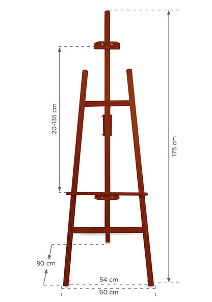 Holz Staffelei Classic, Mahagoni, 175cm