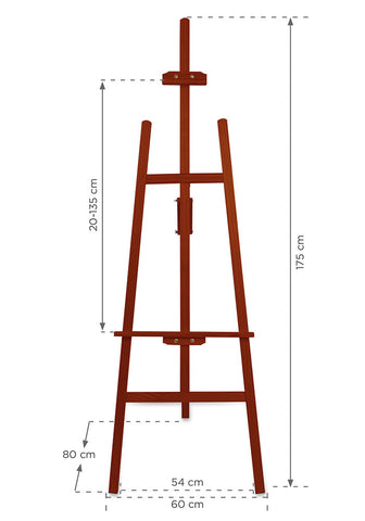 Holz Staffelei Classic, Mahagoni, 175cm