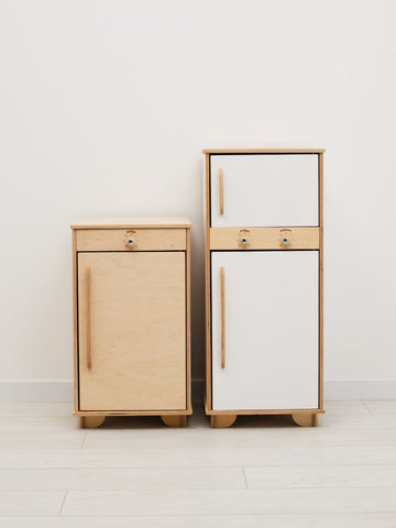 wooden play fridge 