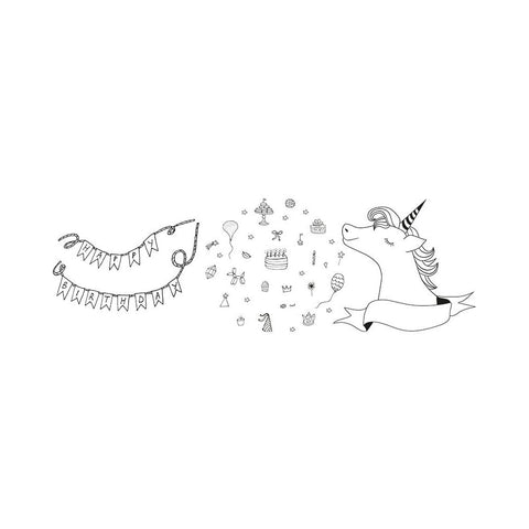 Securit® Fensterschablonen "Windoodle", Format: A2, Thema: Girl Birthday, inkl. 1 Securit® Kreidestift, 3er Set