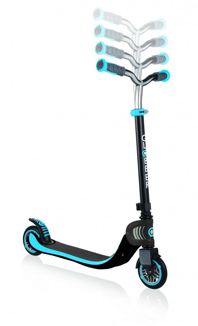 Globber Scooter | Flow 125mm | Foldable | Schwarz-Himmelblau