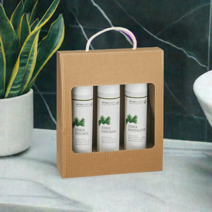 Братер Унтервегер Цирбен Пфлегепакет – Натуркосметик з Біо-Цирбенолом для розслабляючого та доглядового застосування для тіла та почуттів
