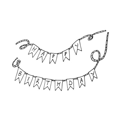 Securit® Fensterschablonen "Windoodle", Format: A2, Thema: Girl Birthday, inkl. 1 Securit® Kreidestift, 3er Set