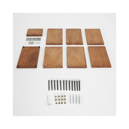 Faltbarer Holz Prospektständer, 5x A4, Buche dunkel