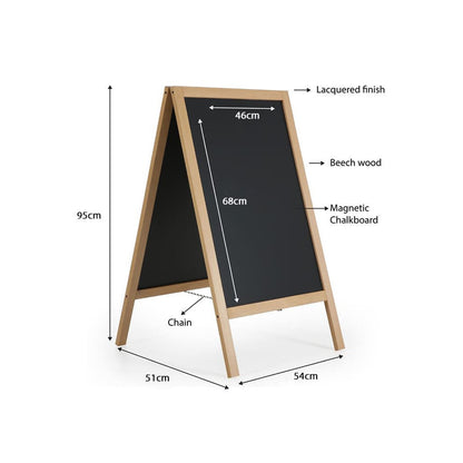 Holz Kundenstopper 95x54cm, Magnetisch, Buche, Outdoor