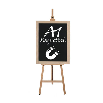 Holz Staffelei-Set "Art Easel" mit magnetischer A1 Kreidetafel, Buche