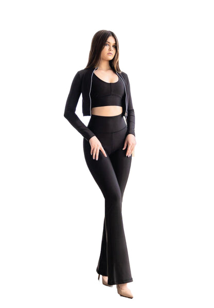 1168 Extra High Waist Schlagleggings in Schwarz