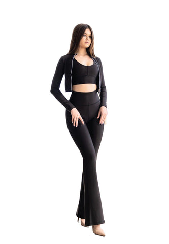 1168 Extra High Waist Schlagleggings in Schwarz