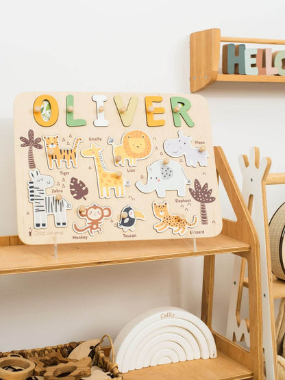 wooden animal puzzles for toddlers