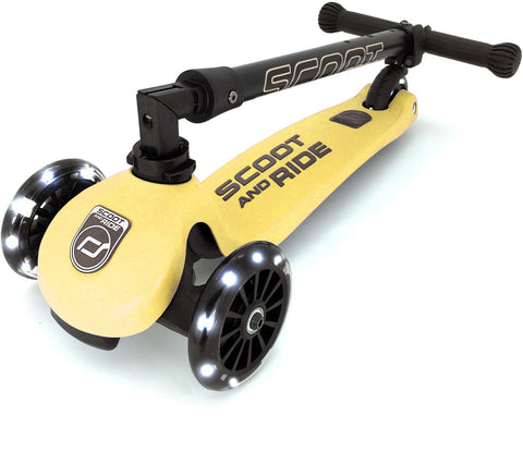 Scoot and Ride Mini Scooter | Highwaykick 3 LED | Lemon