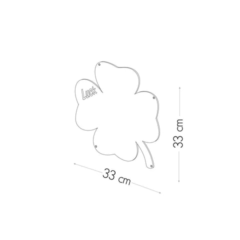 KalaMitica® Kreidetafel Magnetisch, Ohne Rahmen, Kleeblatt, 33x33cm, Schwarz/Anthrazit