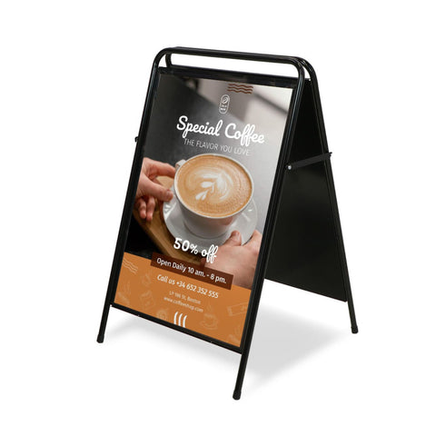 Kundenstopper „Stelo“ DIN A1, Schwarz
