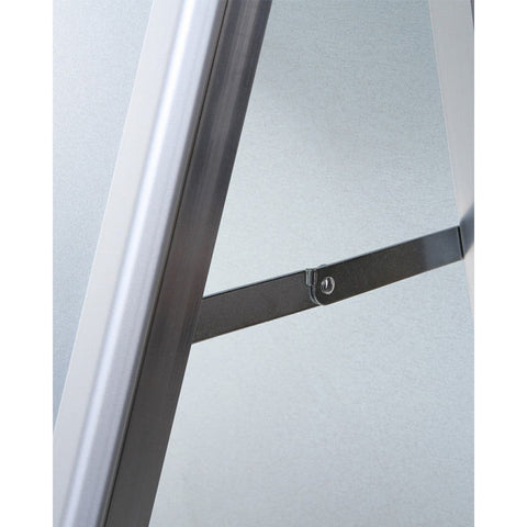 Kundenstopper Alu Classic mit Logoschild, DIN A1, Silber, Outdoor