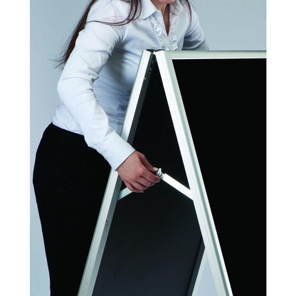 Kundenstopper Alu Classic mit Blackboard