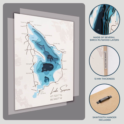 laser cut lake maps