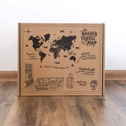 light up wooden world map