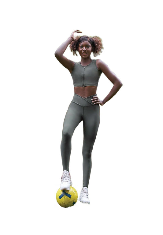 1052 Extra Ve - Leggings Khaki Taille Haute - Style & Confort ✨