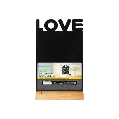 Securit® Tischkreidetafel „LOVE“ Aufsteller 21×35 cm mit Holzfuss