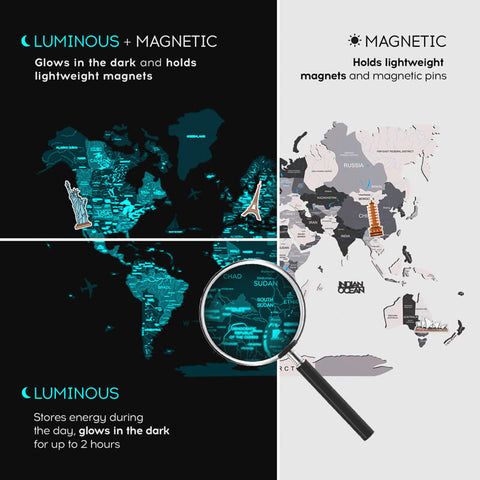 3d luminous world map