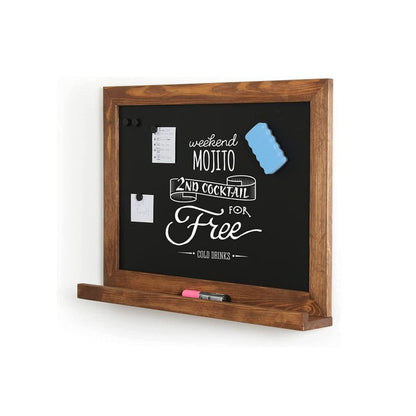 Kreidetafel Magnetisch mit Ablage, Buche dunkel, 50x70cm