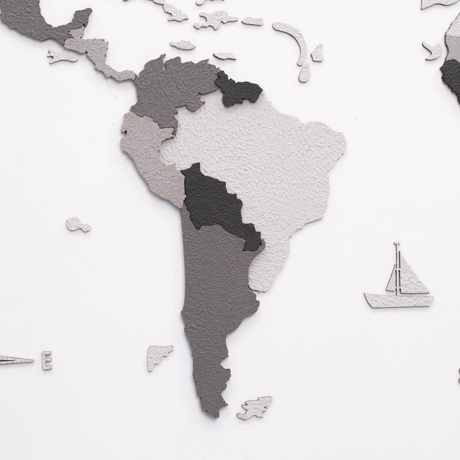 wooden world map wall decor