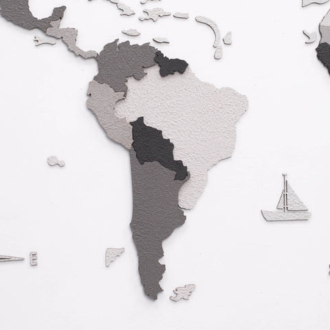 wooden world map wall decor