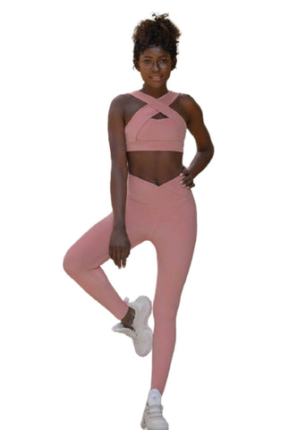 1099 Ve Waist Leggings in Rose