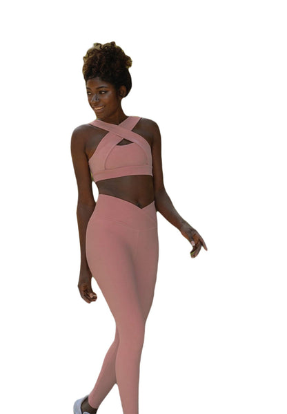 1099 Ve Waist Leggings in Rose