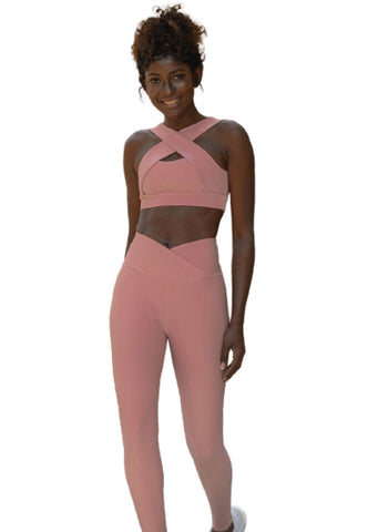 1099 Ve Waist Leggings in Rose