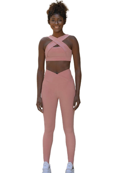 1099 Ve Waist Leggings in Rose