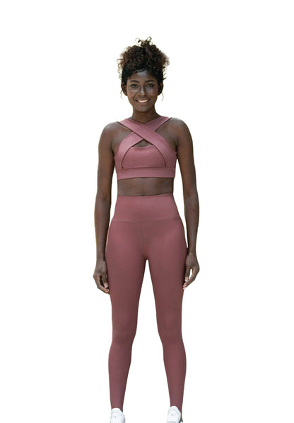 1095 High Waist Leggings in Dark Rosé