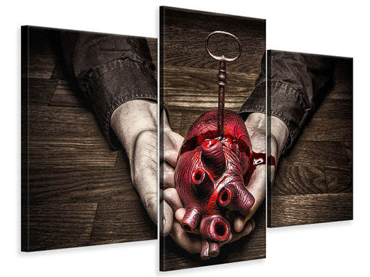 Leinwandbild 3-teilig modern Key To My Heart