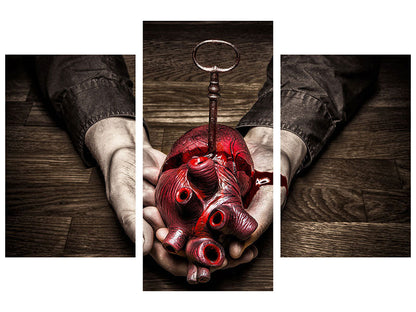 Leinwandbild 3-teilig modern Key To My Heart